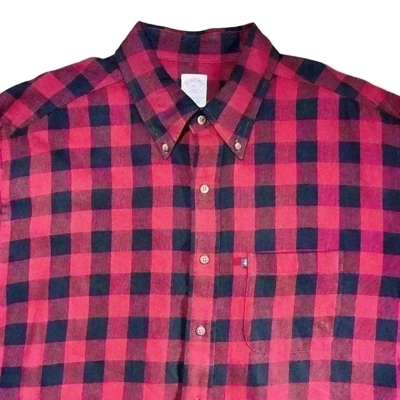 Brooks Brothers The Original Polo 346 Festive Flannel Cotton Collared Shirt - Picture 2 of 8